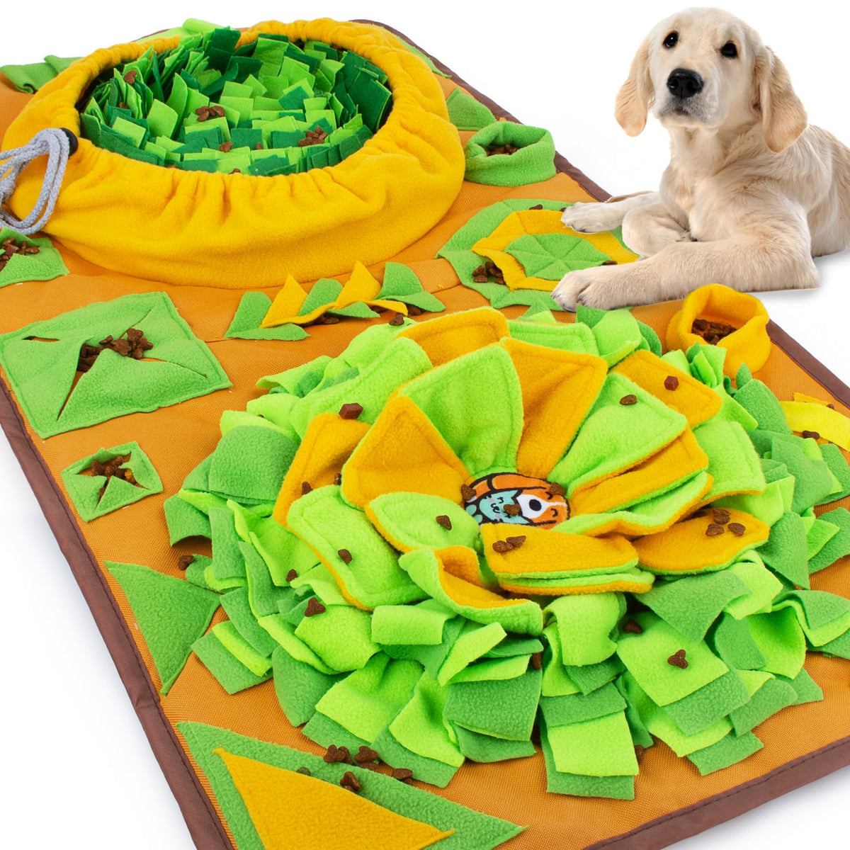 AWOOF tapete snuffle grande para perros, facilita la exploración olfativa durante la comida.