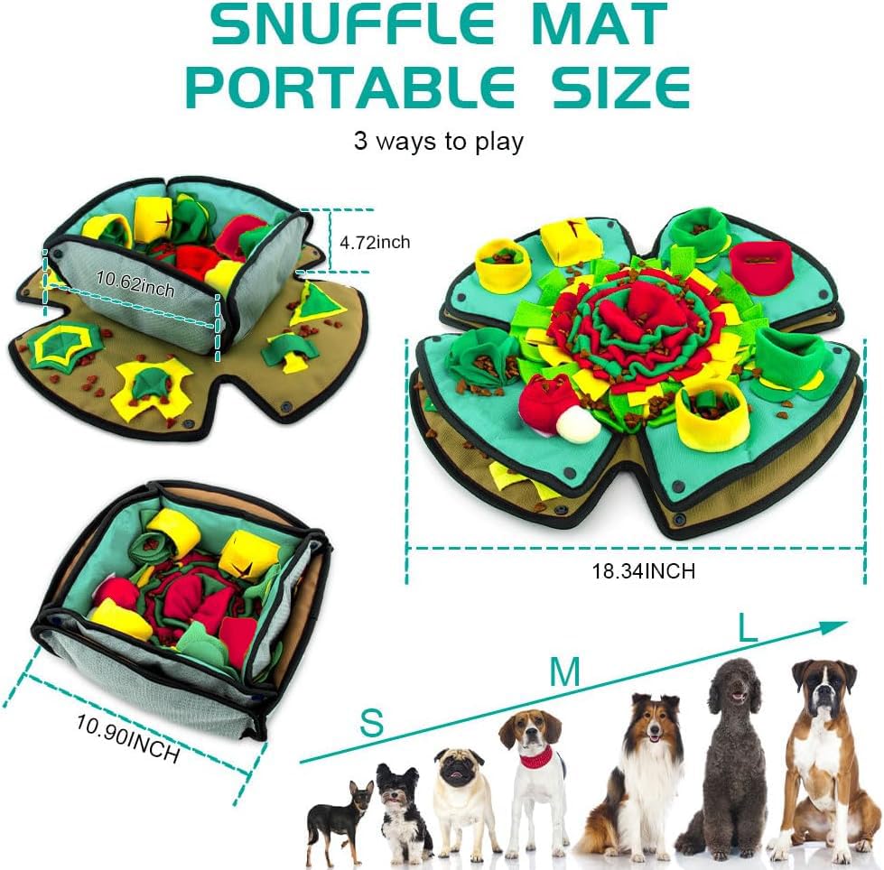 AWOOOF Snuffle Mat con pétalos internos para exploración textural.
