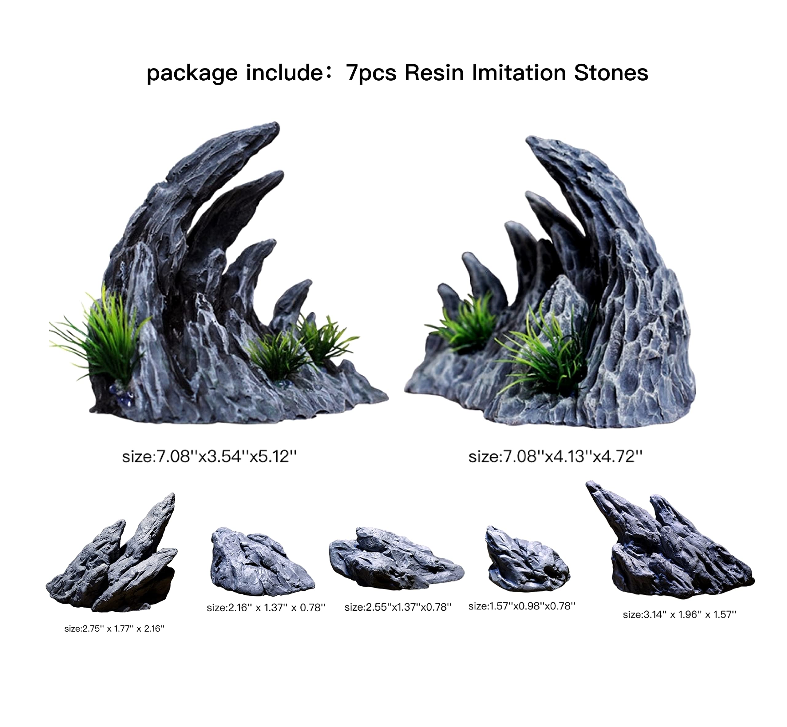 AWXZOM Soul Valley rocas resina pequeñas para acuario, combinables para escenarios únicos.