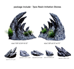 AWXZOM Soul Valley rocas resina pequeñas para acuario, combinables para escenarios únicos.