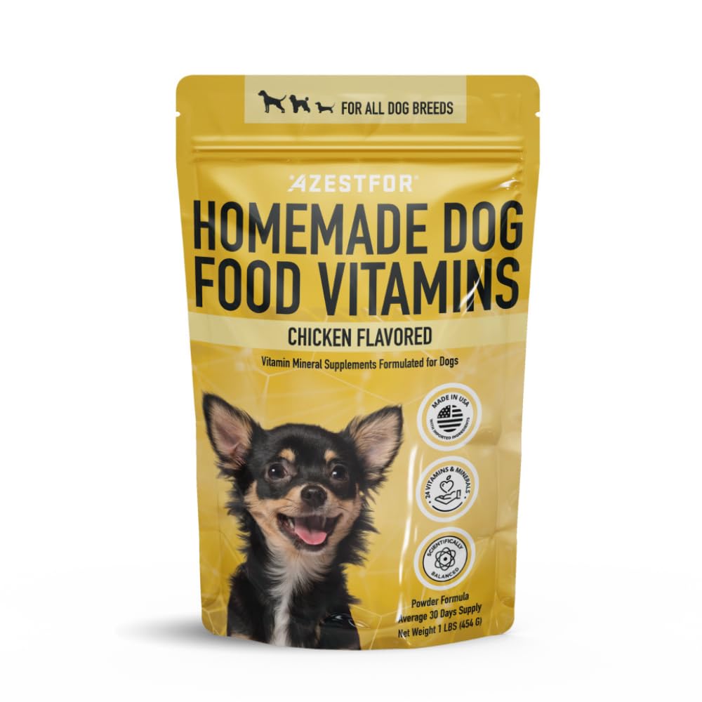 Azestfor empaquetado de suplemento para perros en polvo listo para la dieta.
