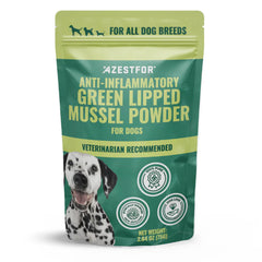 Azestfor Mejillón de Labio Verde en polvo para perros, posible apoyo a la movilidad.