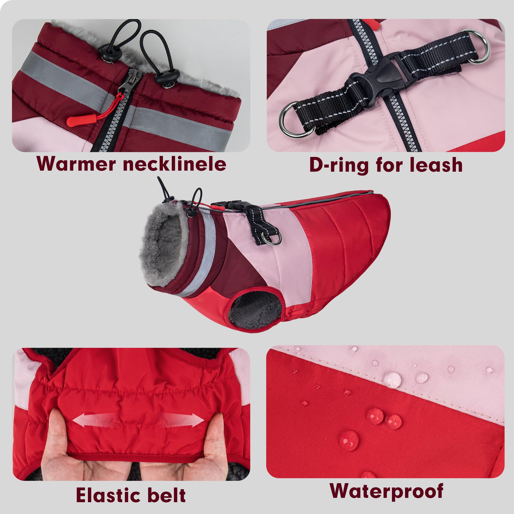 Azuza ajuste de cuello con cordón, cuello cómodo y adaptable.