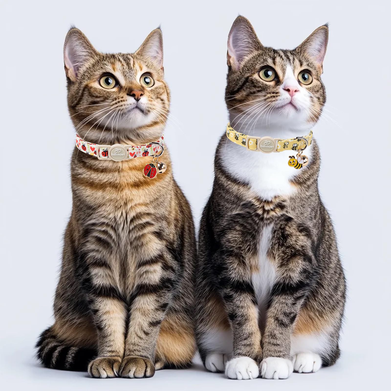 Collar Babole Pet con diseño mariquita para gatos, ajuste cómodo.