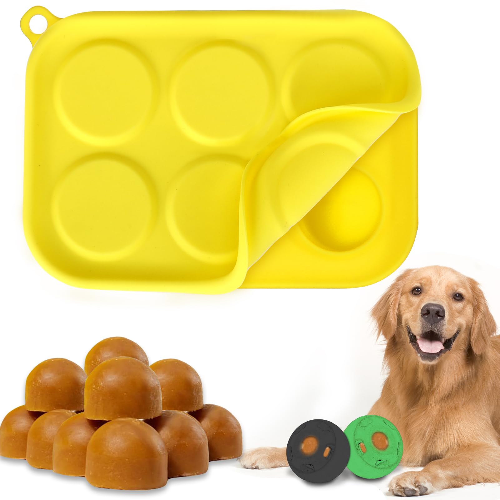 BABORUI molde-premios para perros de 6 cavidades con tapa para congelados fáciles.
