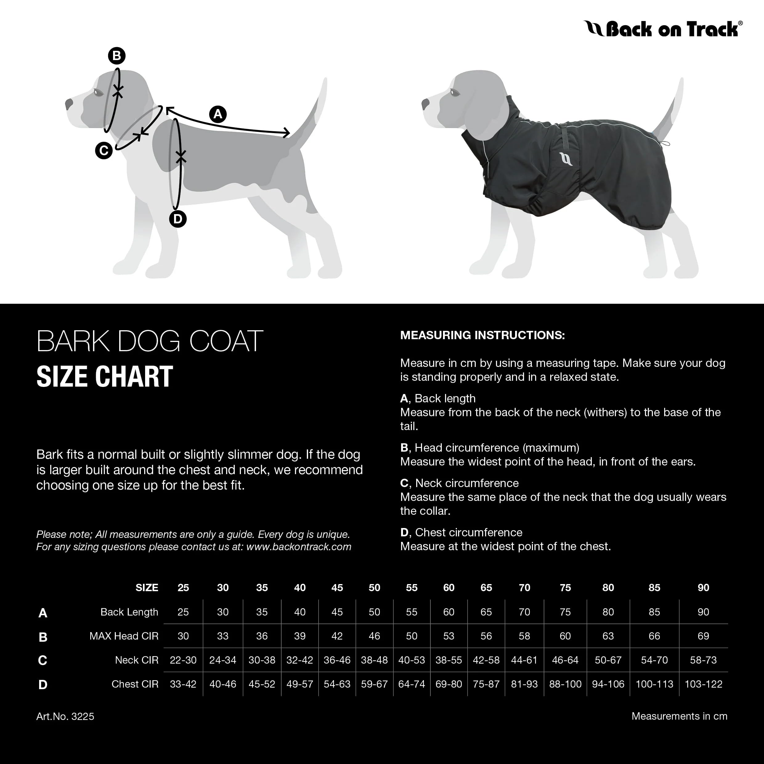 Back on Track Bark: ajuste seguro con cierres de gancho y bucle para juego activo