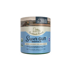 Badlands Ranch Super Gut Biotics, botella para perros, favorece la digestión y el equilibrio intestinal.