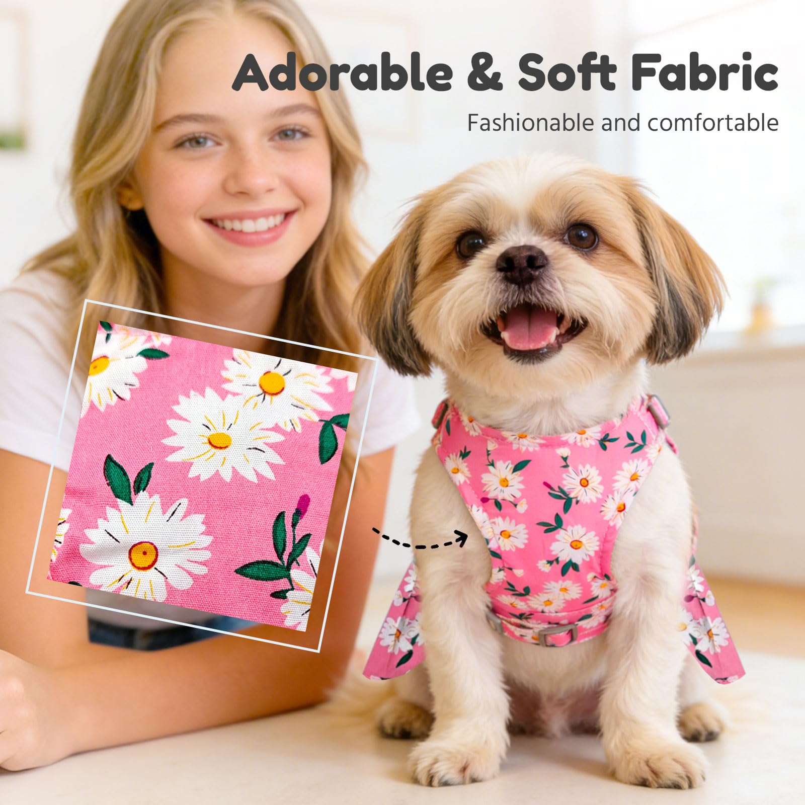 BAEJMJK correa para perro dalia rosa, conjunto completo para salidas.