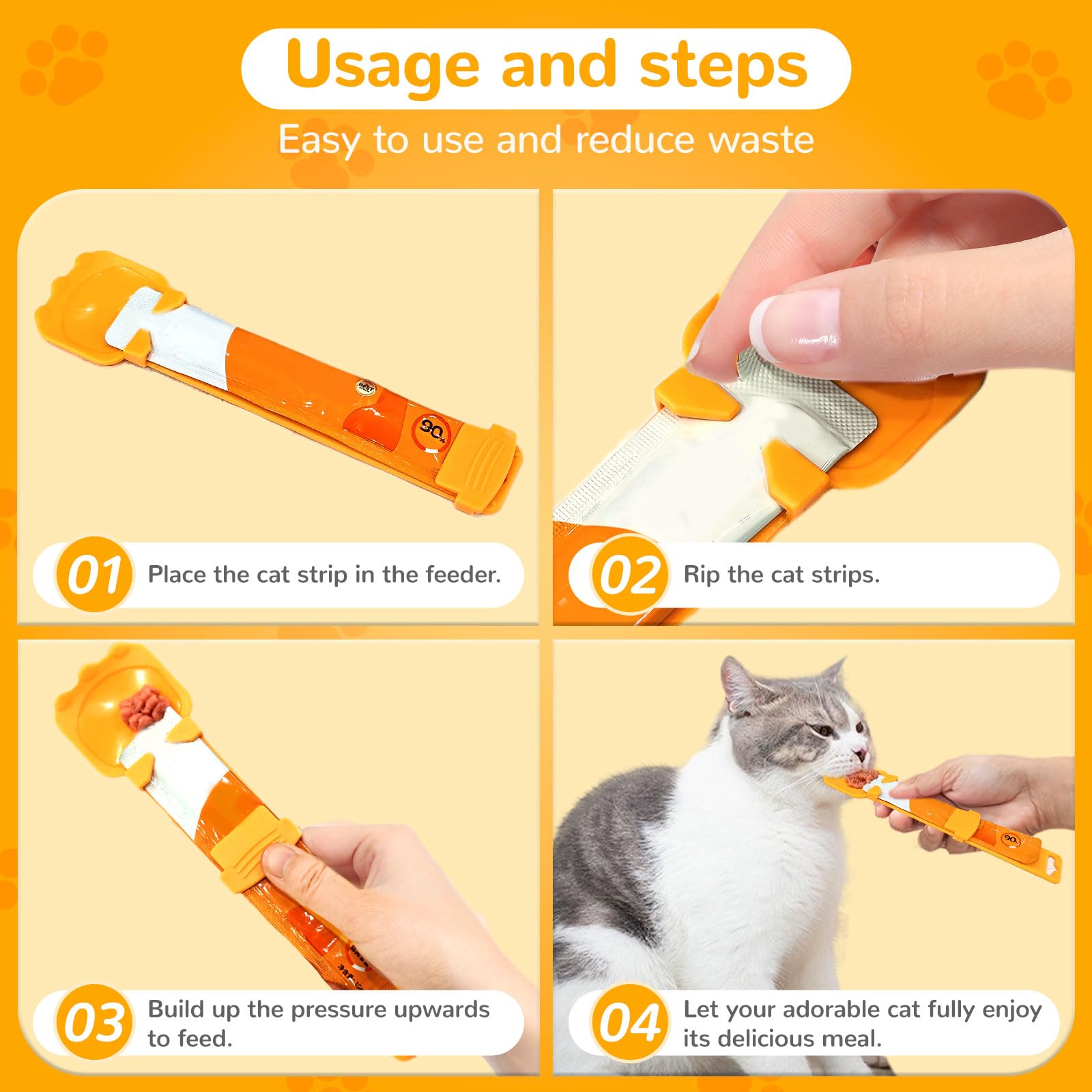 BAEJMJK cucharita blanca para gatos, limpieza rápida y sin goteos