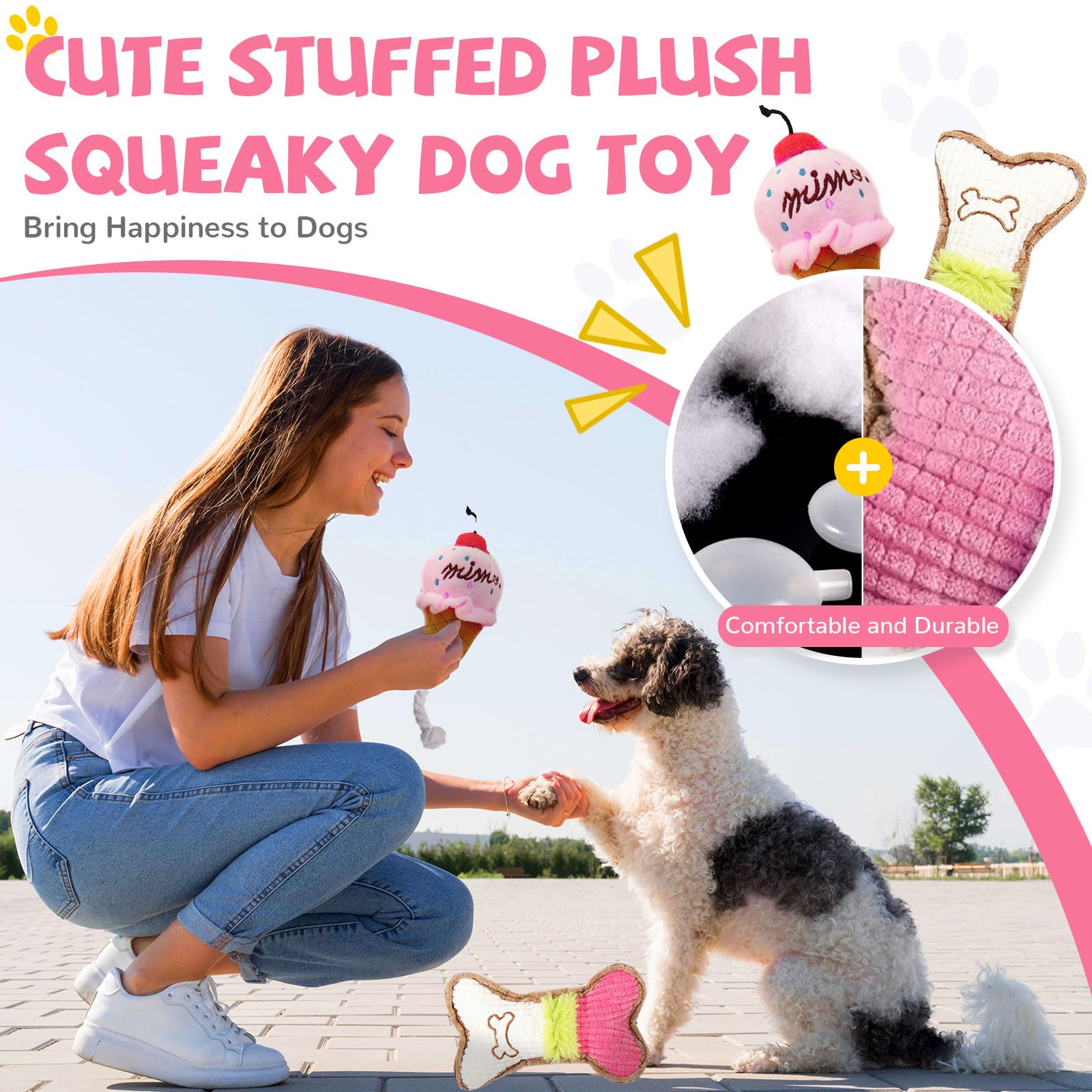 BAEJMJK juguete peluche hueso rosa suave para mordisqueo ligero.