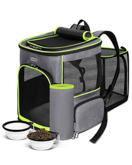 Baglher transportín para perros, exterior gris con ruedas, ideal para viajes cómodos.