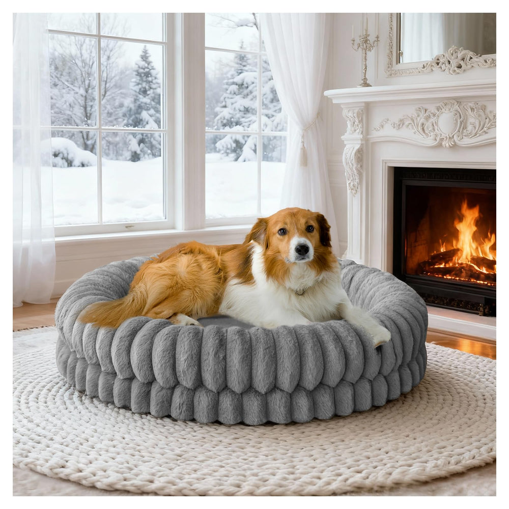 BALANCE Cama donut 36p gris; descanso cómodo para perros grandes.