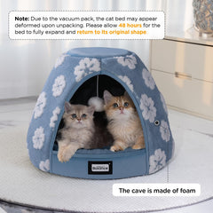 BALANCE cama para gatos acolchado ultra suave en color azul para siestas