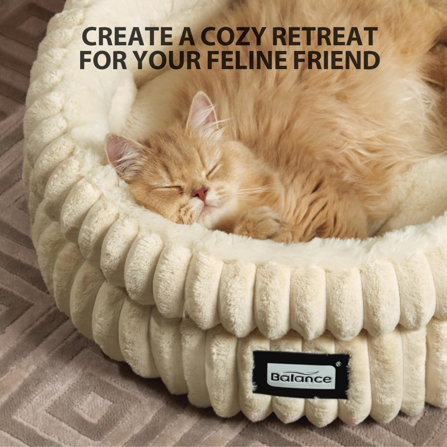 BALANCE cama-gato-redonda-expansion-desempaque recupera forma original tras 48 h.