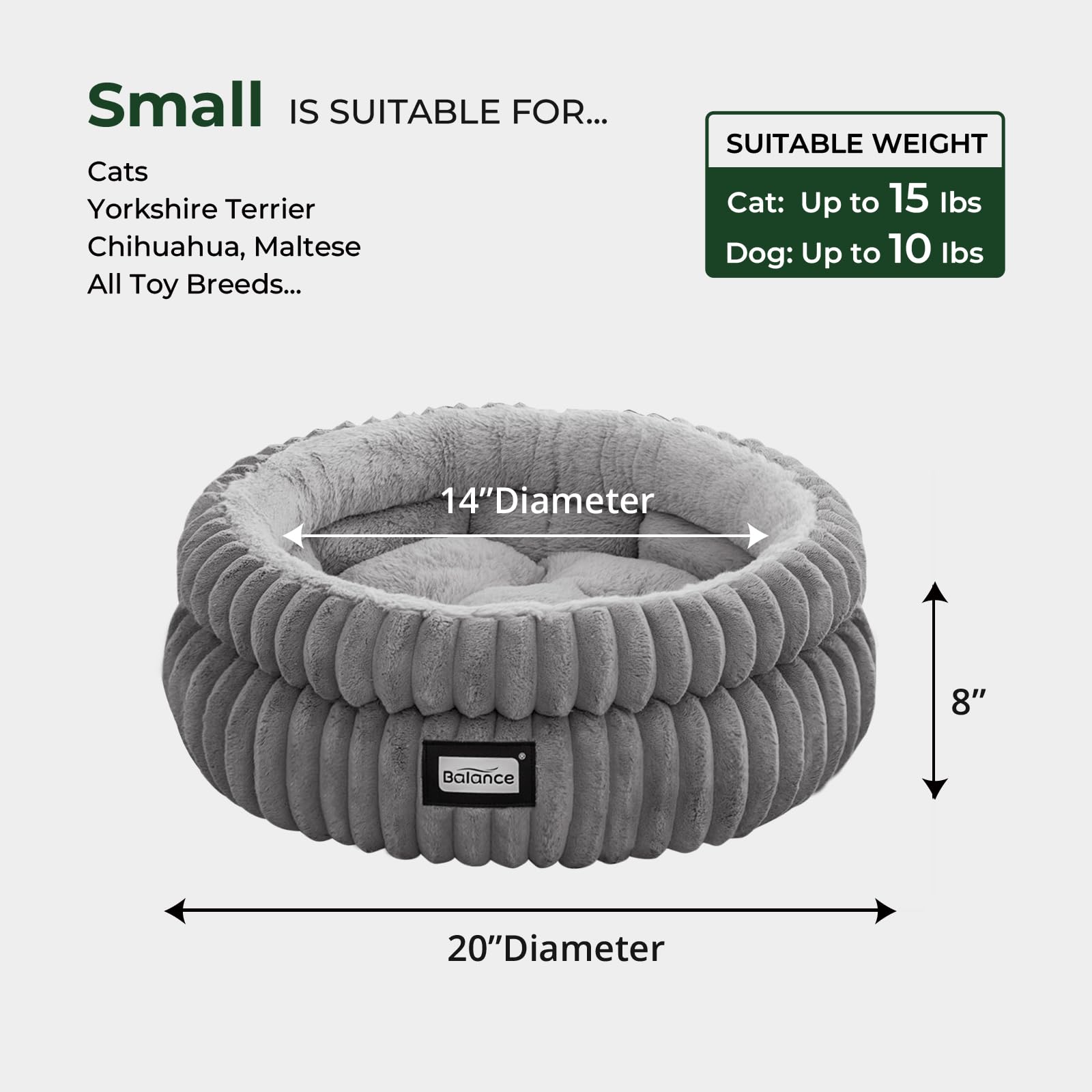 BALANCE cama con tejido de felpa suave para interiores cálidos.