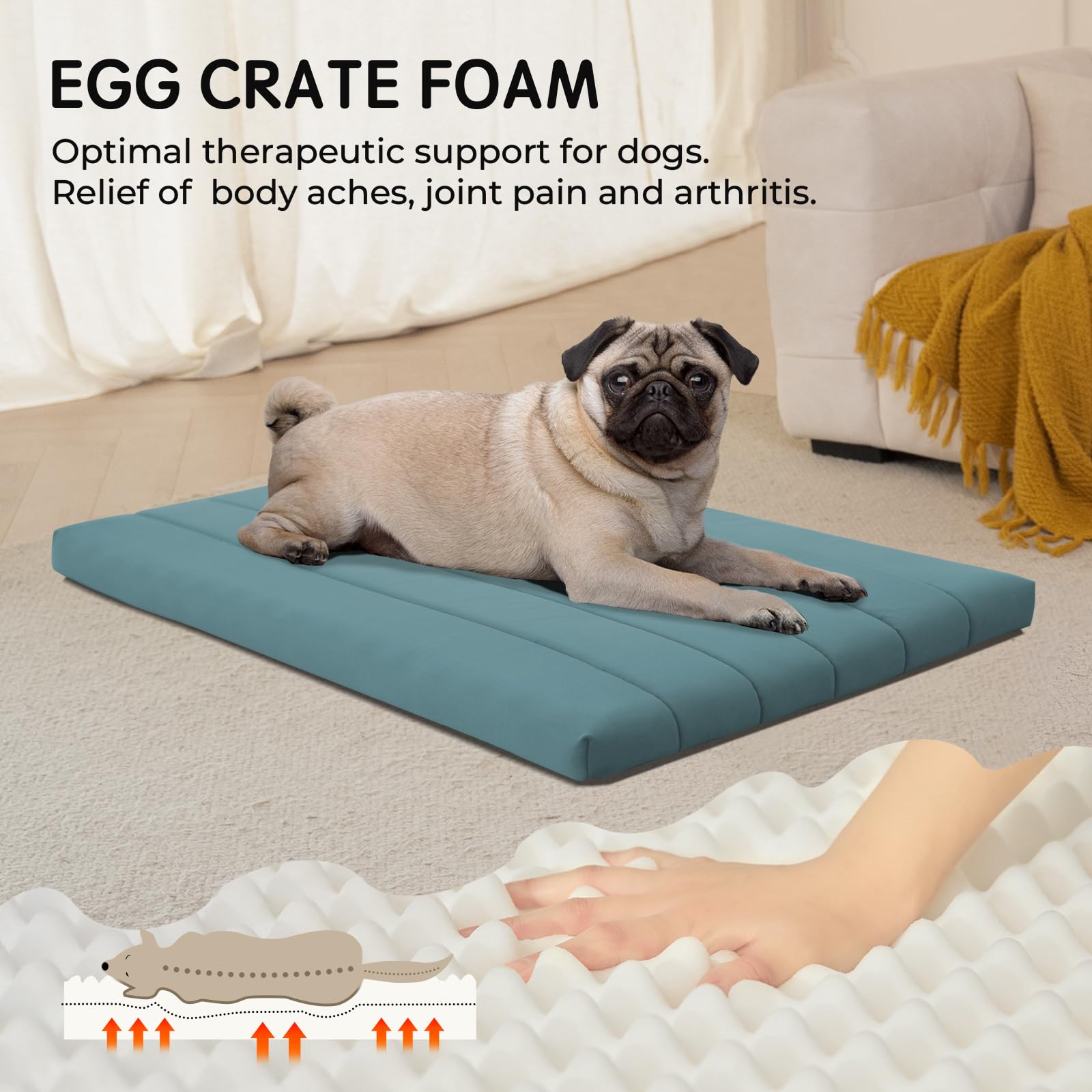 Forro impermeable BALANCE protege la espuma y facilita la limpieza.