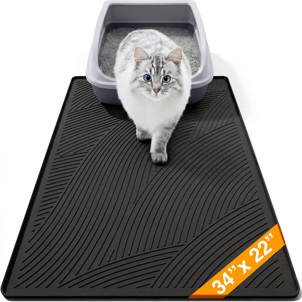 BANLYEO alfombrilla para caja de arena 34x22: captura la arena y protege el suelo