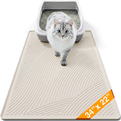 BANLYEO alfombrilla 34x22 para arenero, impermeable y fácil de limpiar para capturar arena.