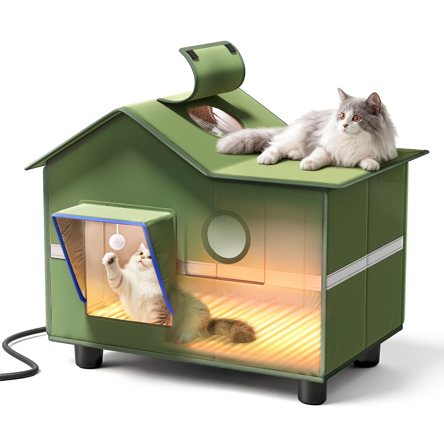 Banxye cobertizo-gatos-interior-espacioso ofrece refugio amplio para felinos.