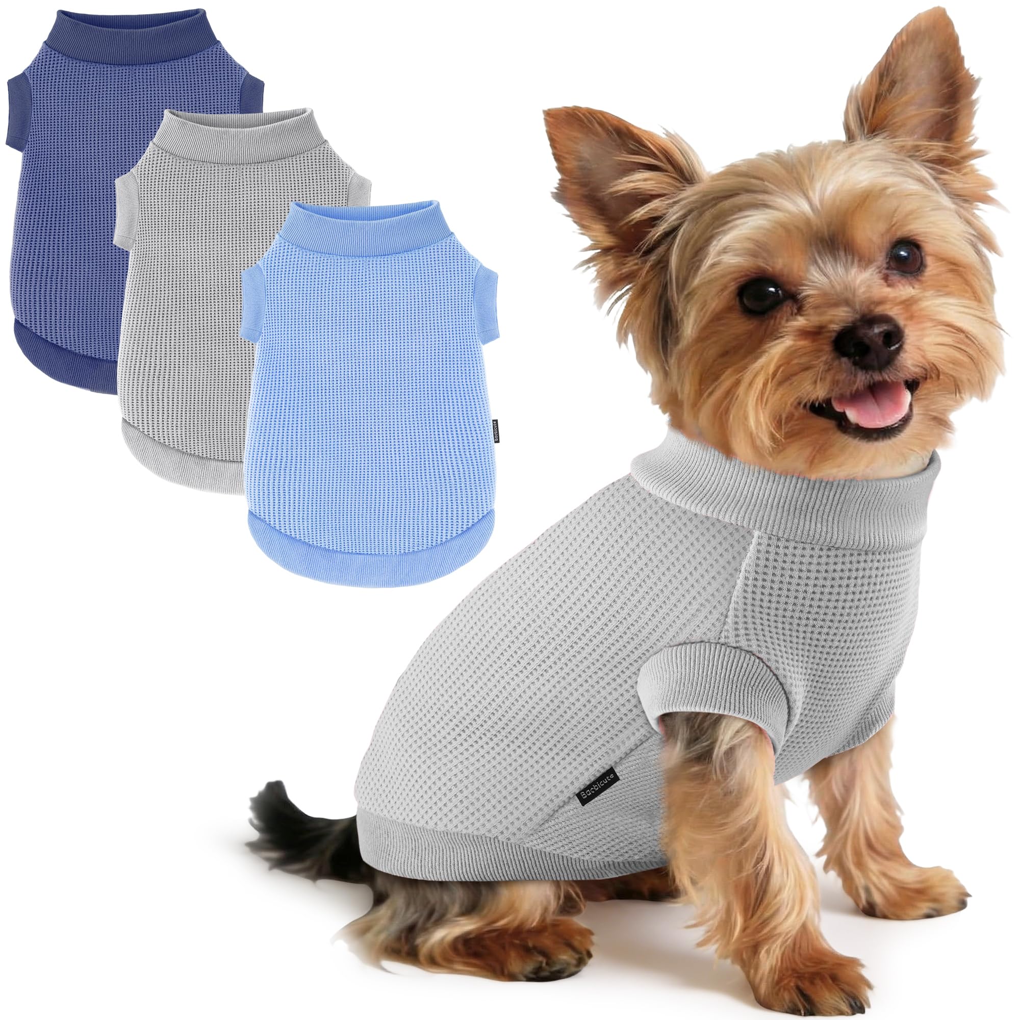 baobicute camiseta perro triple pack frente, ideal para uso diario