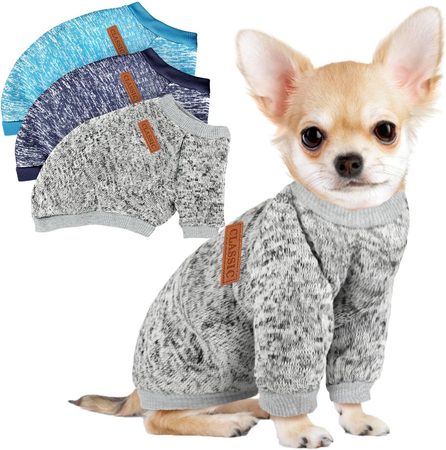 Baobicute sudadera para perro pequeno, vista frontal, cálida y cómoda.