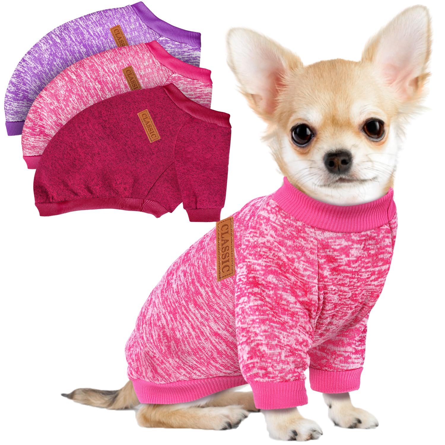 Baobicute suéter para perros pequeños, modelo visible, cálido y cómodo para paseos diarios.