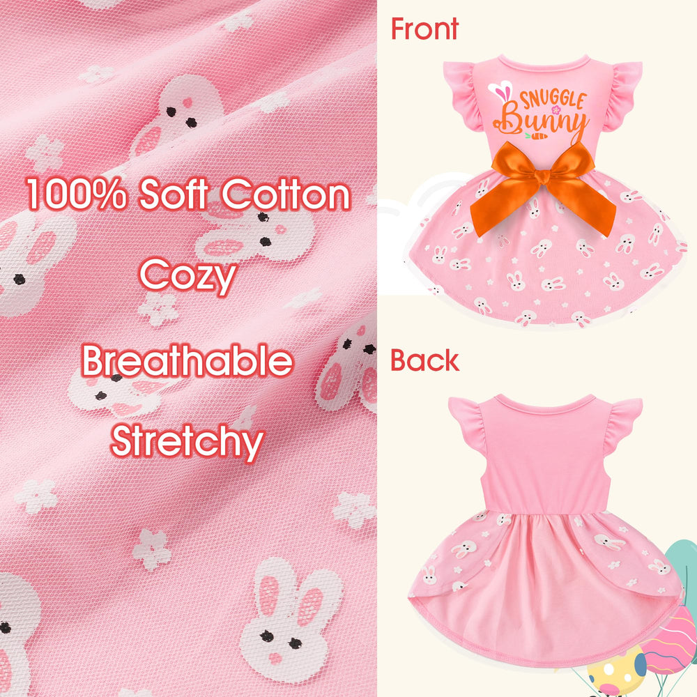 Baobicute vestido perrito con borde de Pascua y detalles divertidos.
