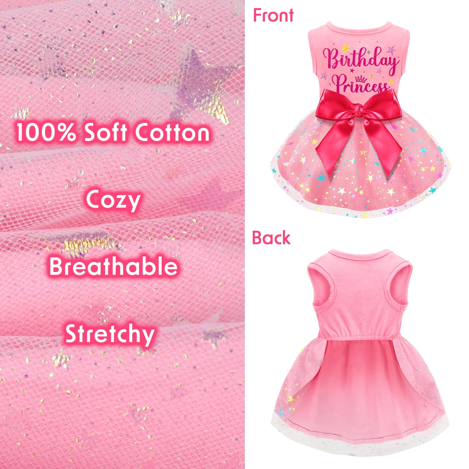 Baobicute vestido perro para fiesta elegante, ideal para eventos y fotos.