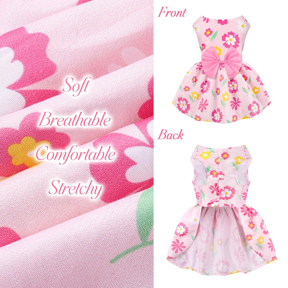 BAOBICUTE vestido-perro-floral-verano-ajuste, fácil de poner y quitar.