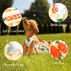 BAOBICUTE vestido-perro-floral-verano-tela-suave, mantiene a la mascota fresca.