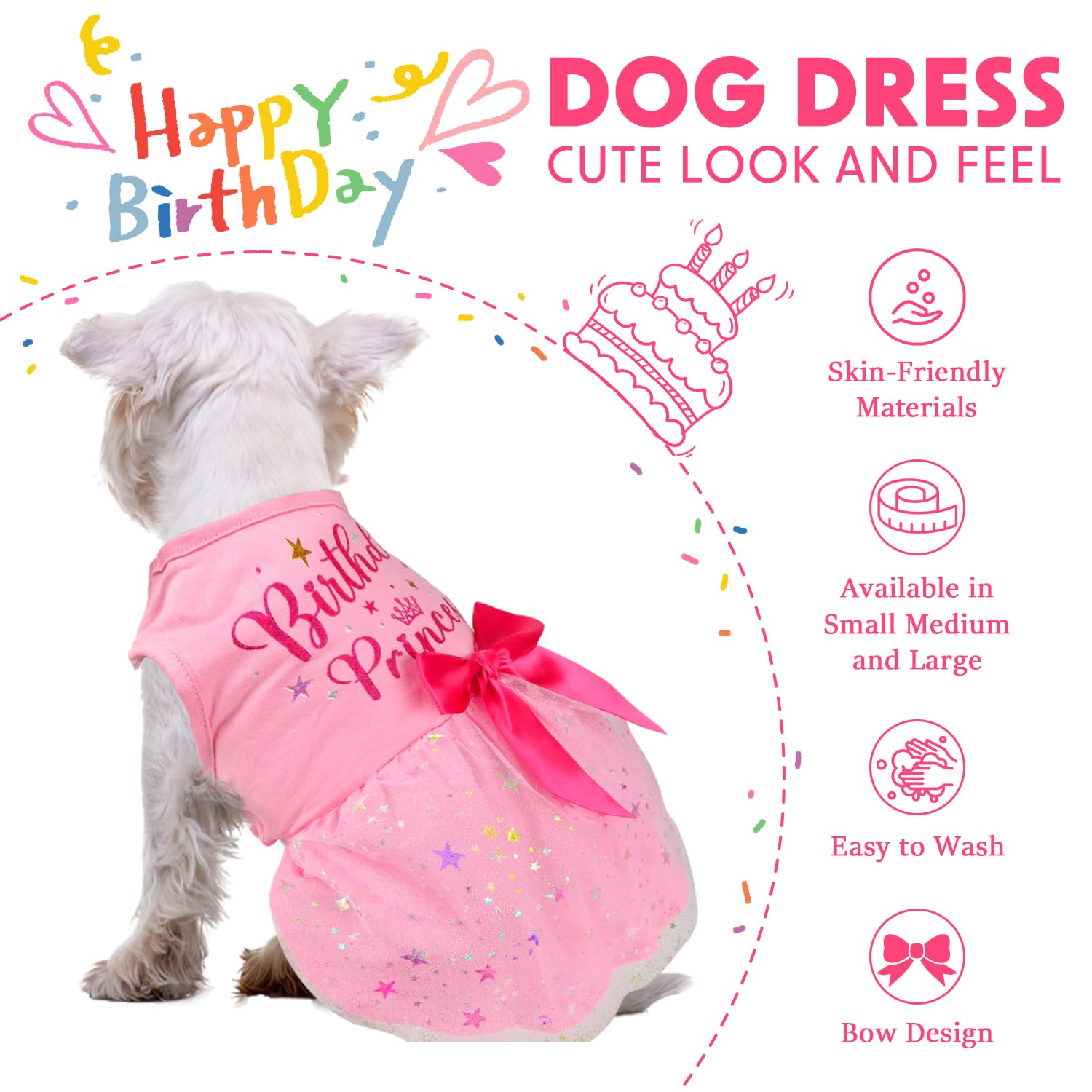 Baobicute vestido perro tejido algodón elastico, suave y cómodo durante todo el día.