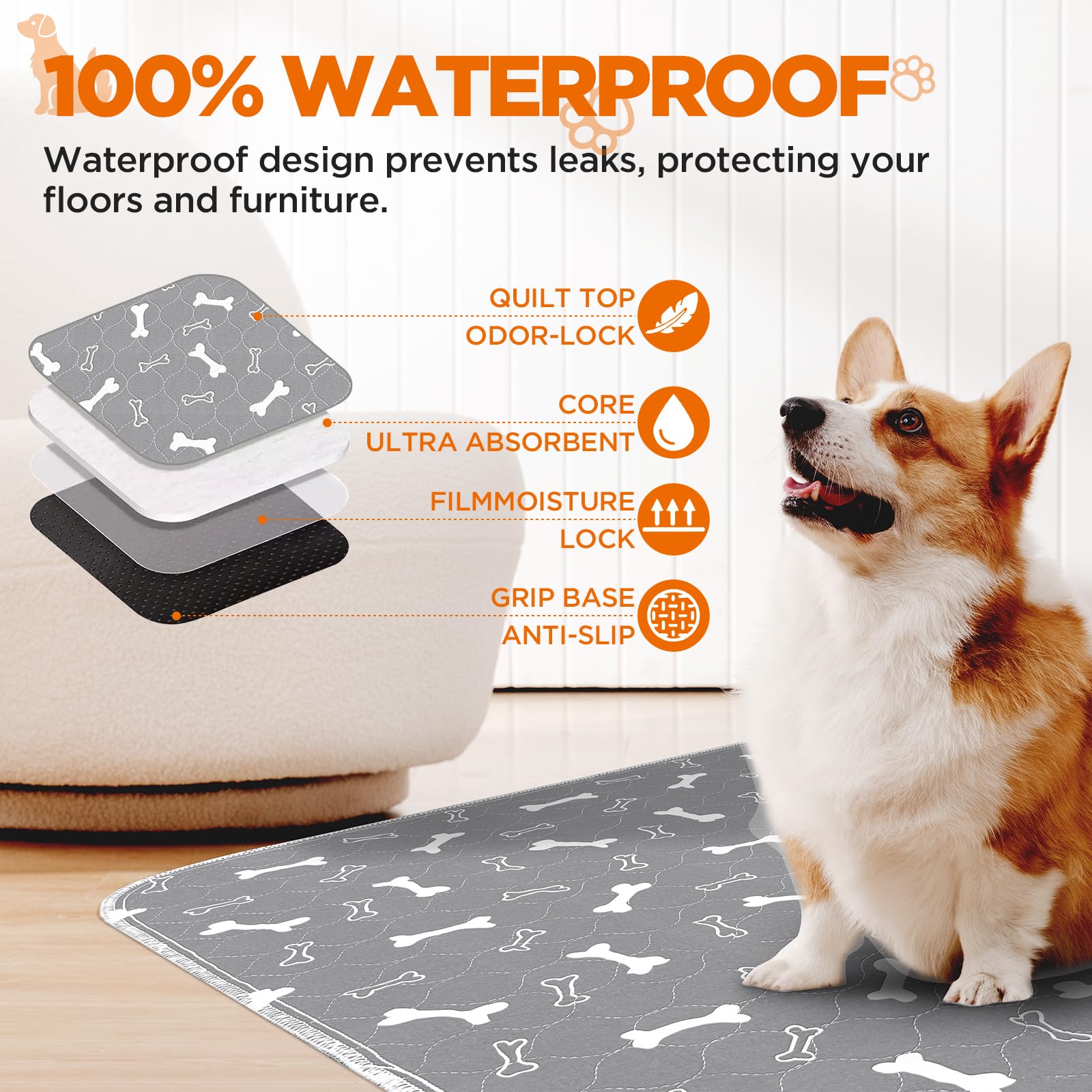 Baodan almohadilla-absorbente-4-capas; mantiene la humedad bajo control para tu mascota.