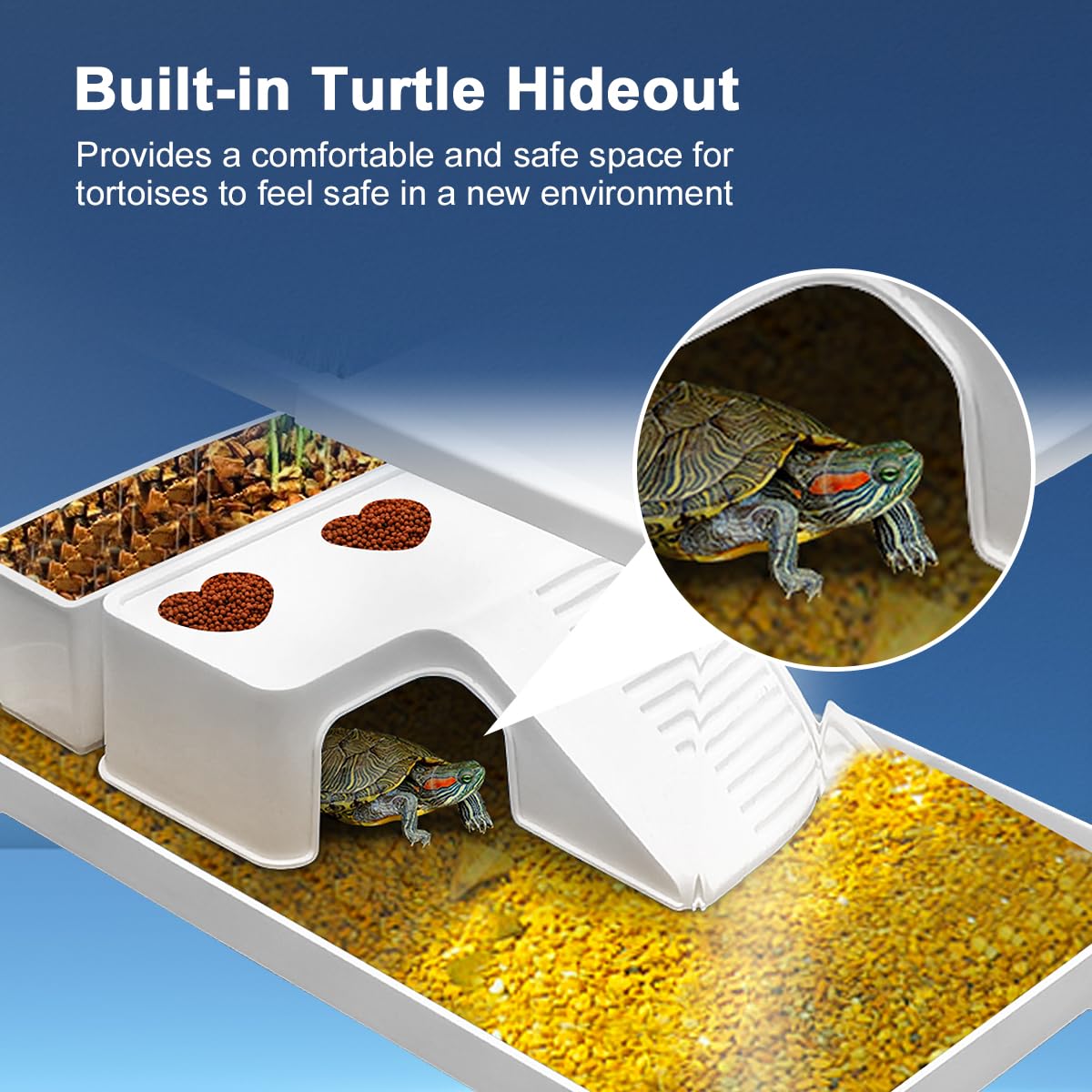 Baoyemes tortuga tanque con lámpara ultravioleta/calor para cuidado general.