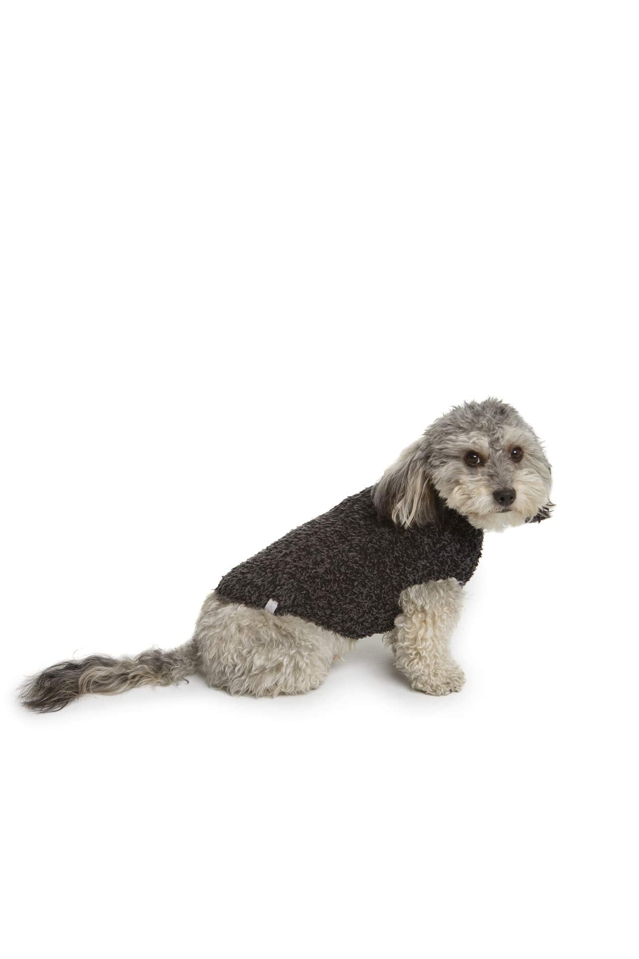 Sudadera CozyChic acanalada de Barefoot Dreams para mascota, carbón oscuro, suave y cálida.