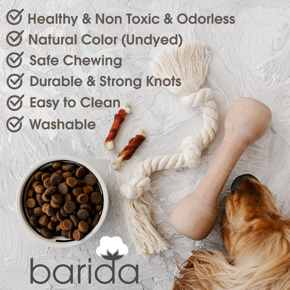 Barida accessoire dentition naturel, coton non toxique et sûr pour chiens