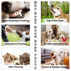 Barida jouet corde dentition, coton naturel pour chiens de toutes tailles