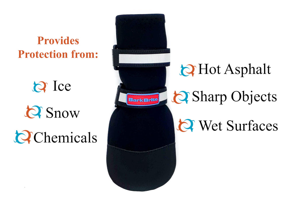 Bark Brite botas con ajuste-elástico para comodidad y sujeción seguras.