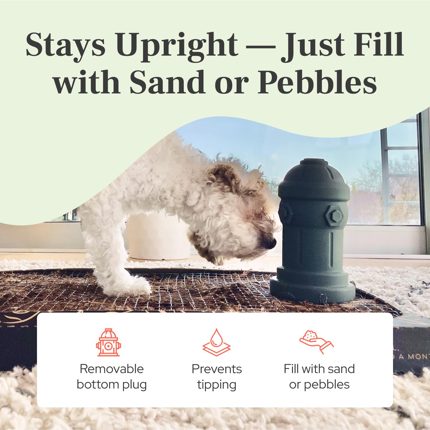 Bark Potty dimensiones 4x7, adecuado para razas de menos de 10 lb.