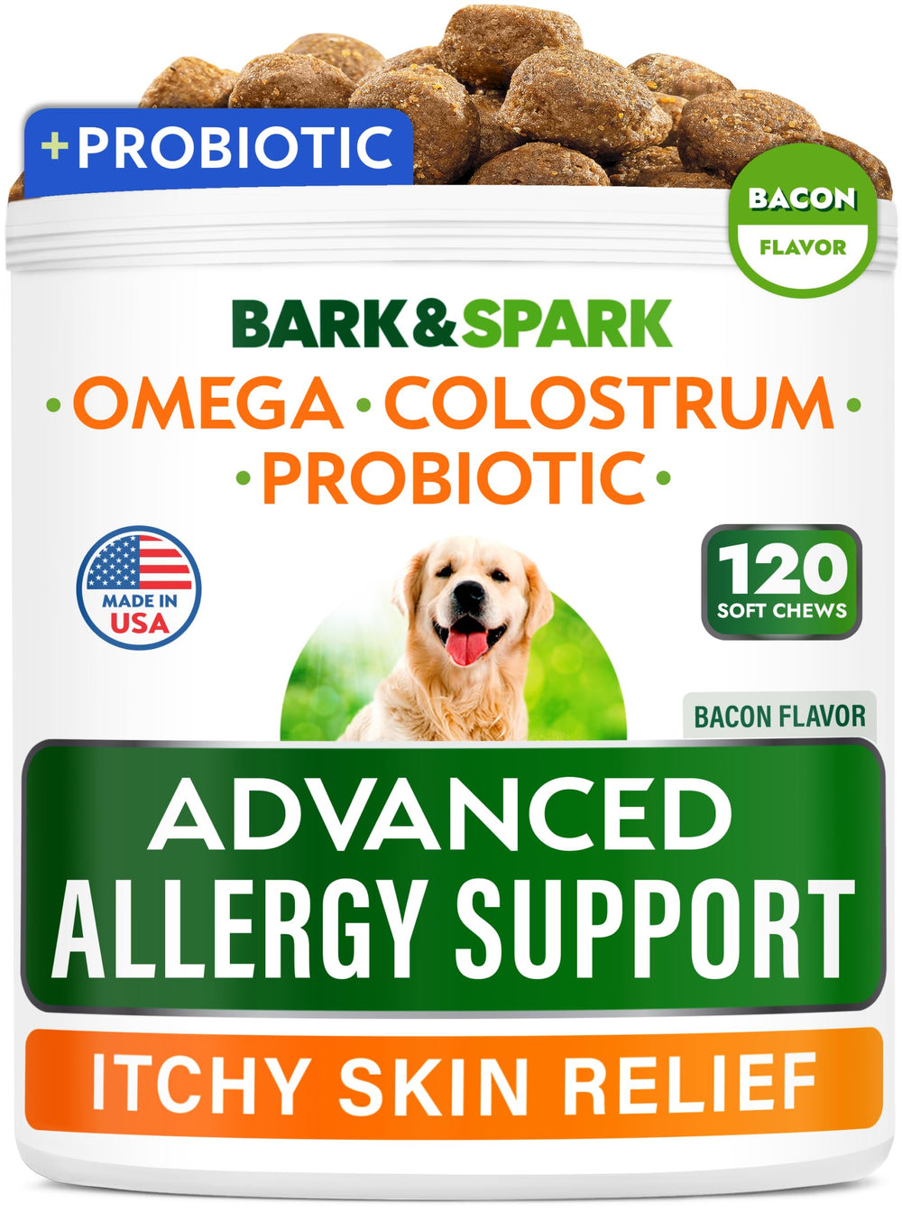 BARK&SPARK, bote masticables alergia perro, apoyo piel sana.