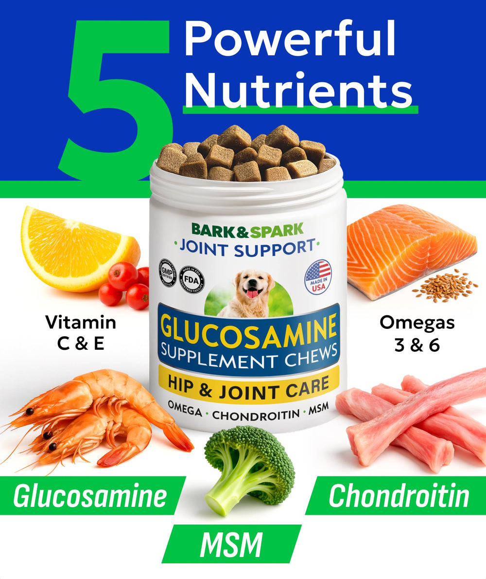 Fórmula veterinaria de Bark&Spark con ingredientes clave para movilidad.