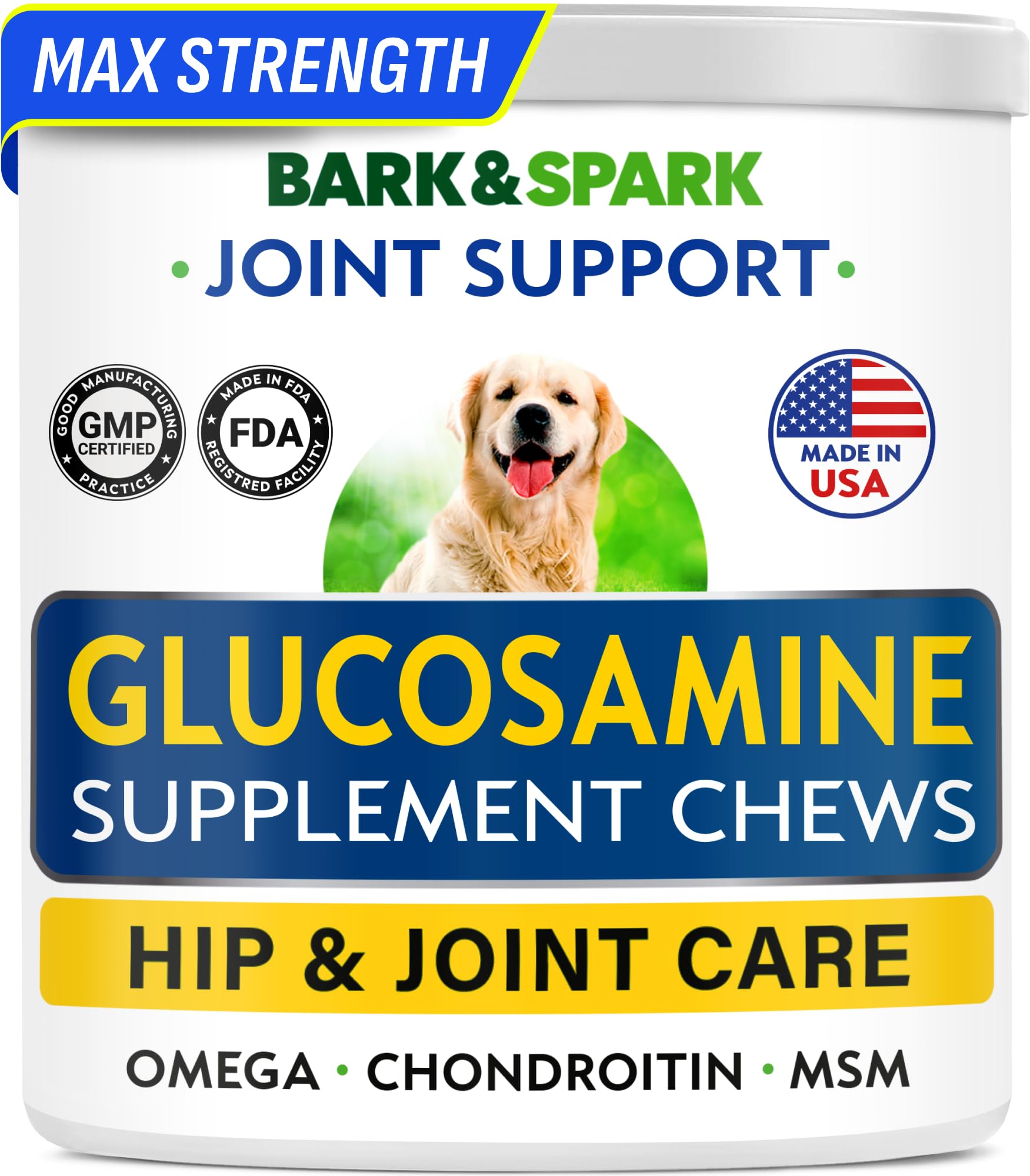 BARK&SPARK Glucosamina y Condroitina para perros: apoyo a articulaciones y movilidad.