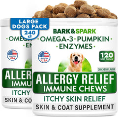 BARK&SPARK gomitas alergia perro bote: apoyo diario para piel sana