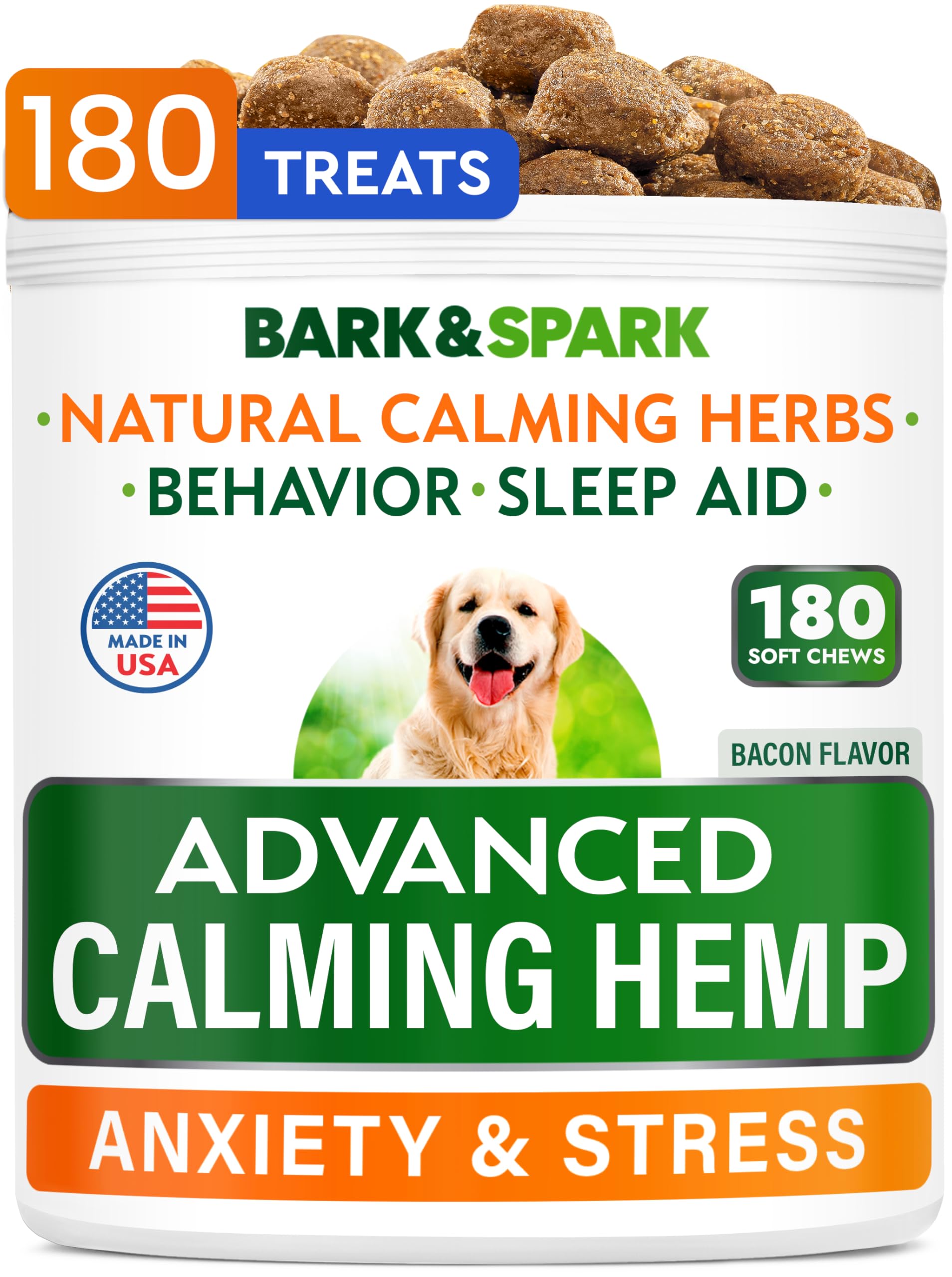 Gomitas relajantes para perros BARK&SPARK, apoyo suave ante la ansiedad