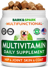 BARK&SPARK multivitaminas para perros en botella, nutrición diaria equilibrada.