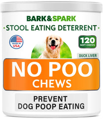 BARK&SPARK Premios anti-coprofagia en botella, sabor hígado de pato para perros