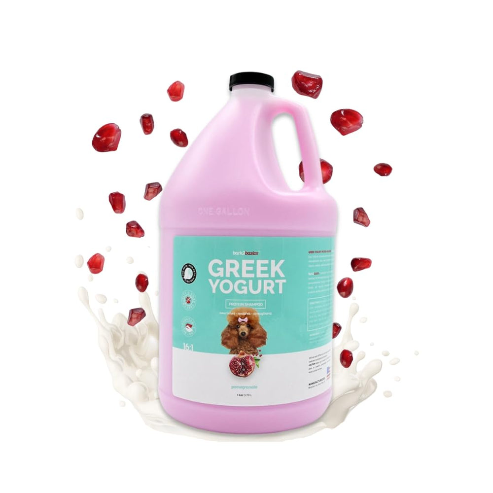 Bark2Basics champú para perros con yogur griego y granada, limpieza suave y nutritiva