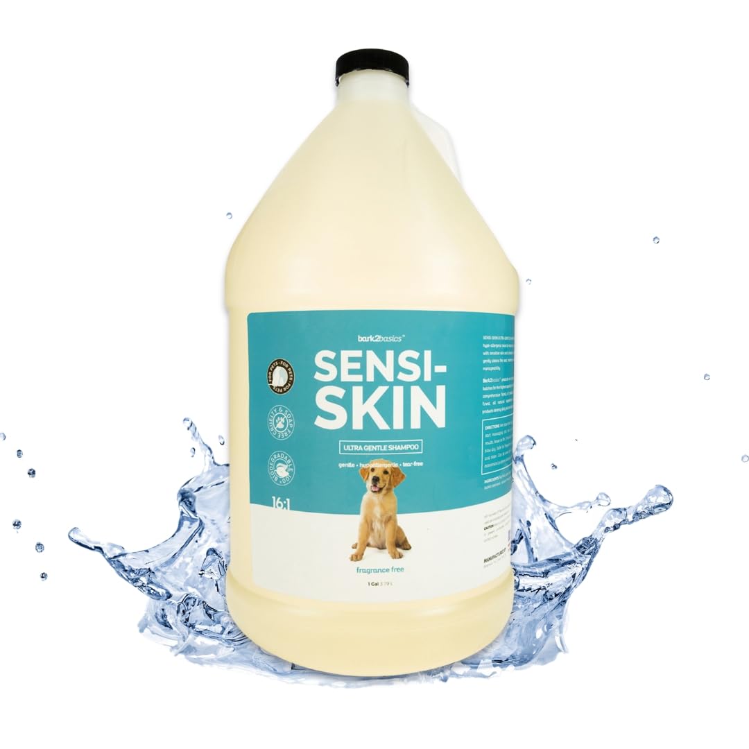Bark2Basics Sensi-Skin: botella de 1 galón, champú suave para piel sensible de perros