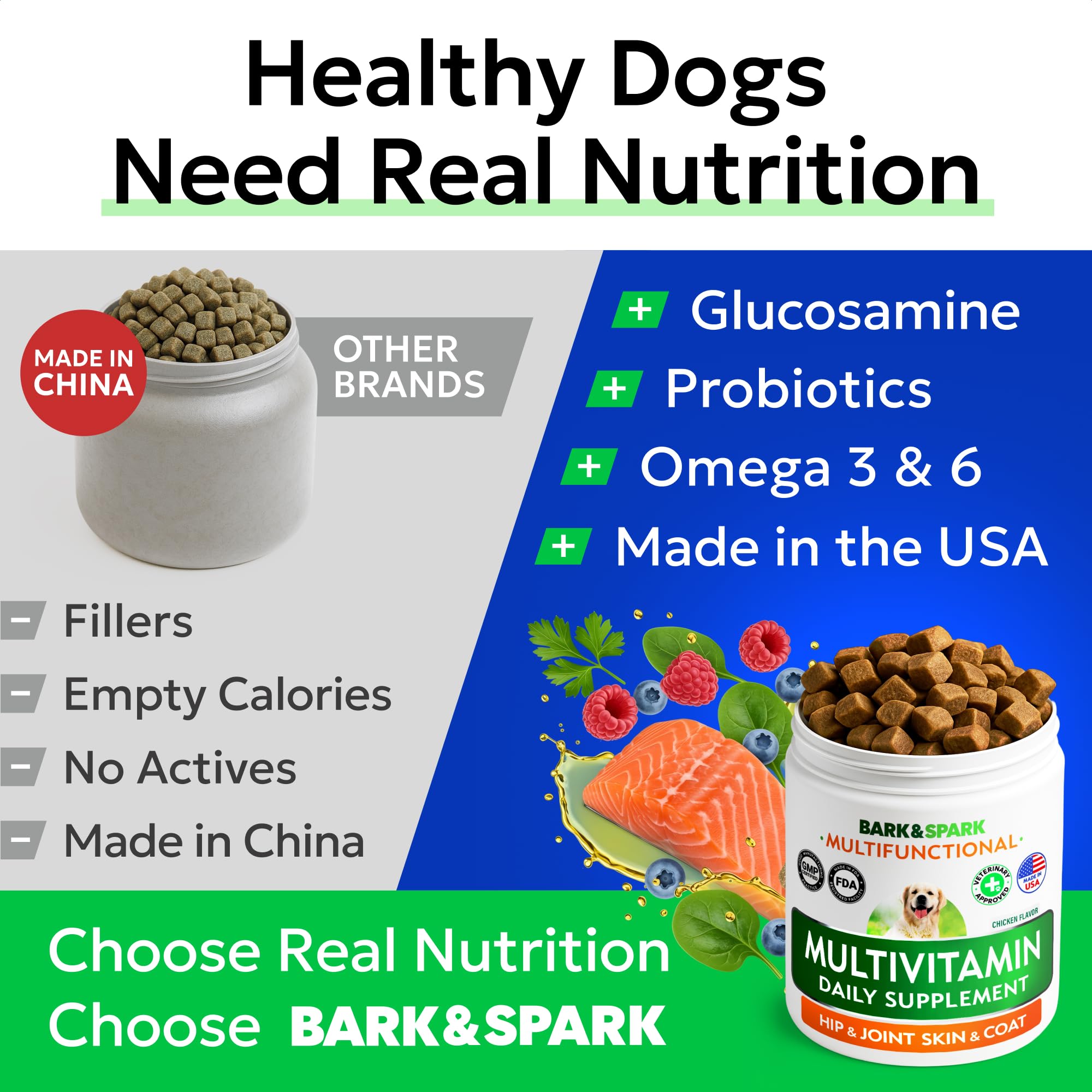 Cuidado de piel y pelaje con vitaminas de BARK&SPARK.