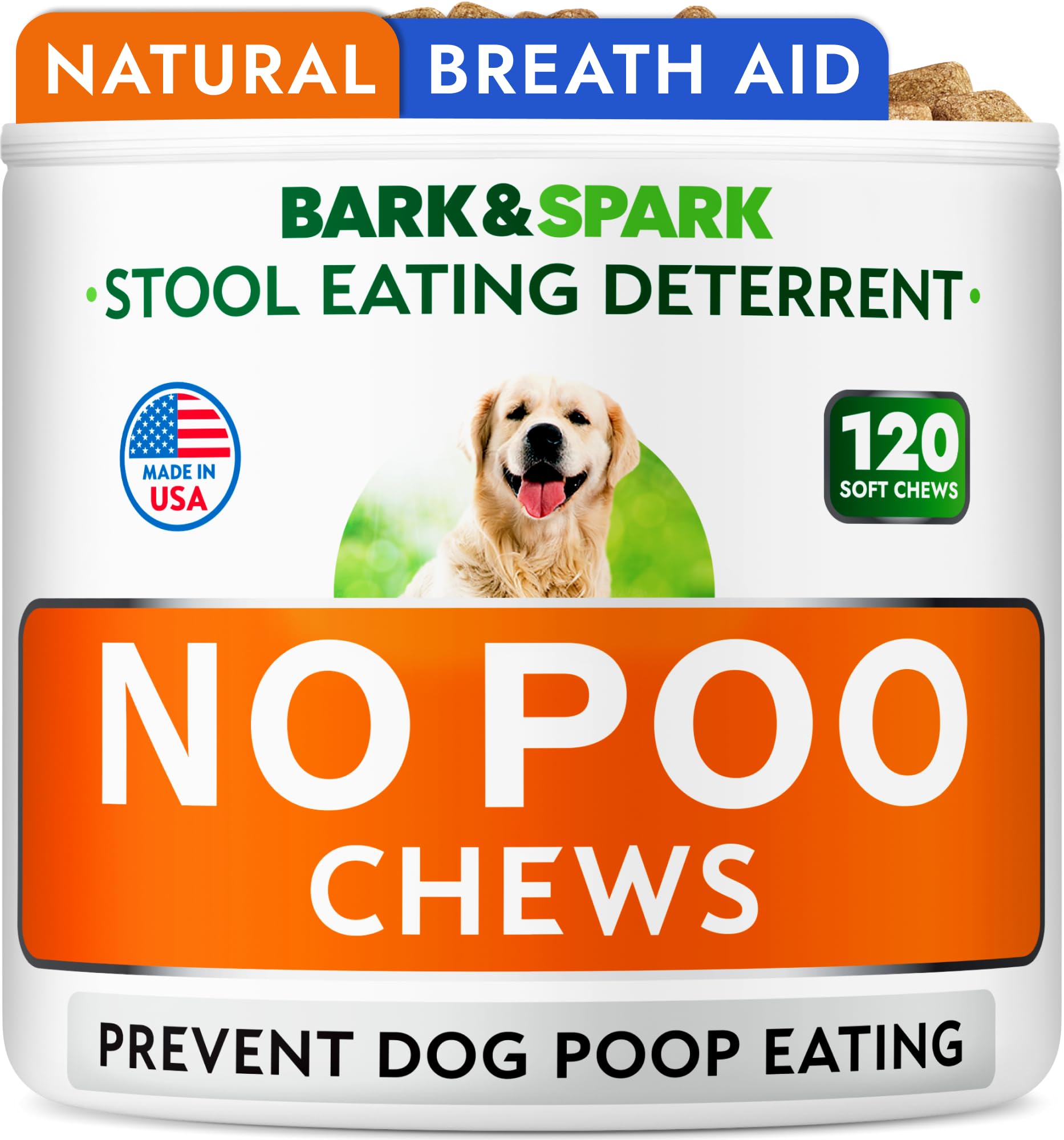 BARK&SPARK masticables-deterrente coprofagia para perros, ayuda a reducir ingerir excrementos