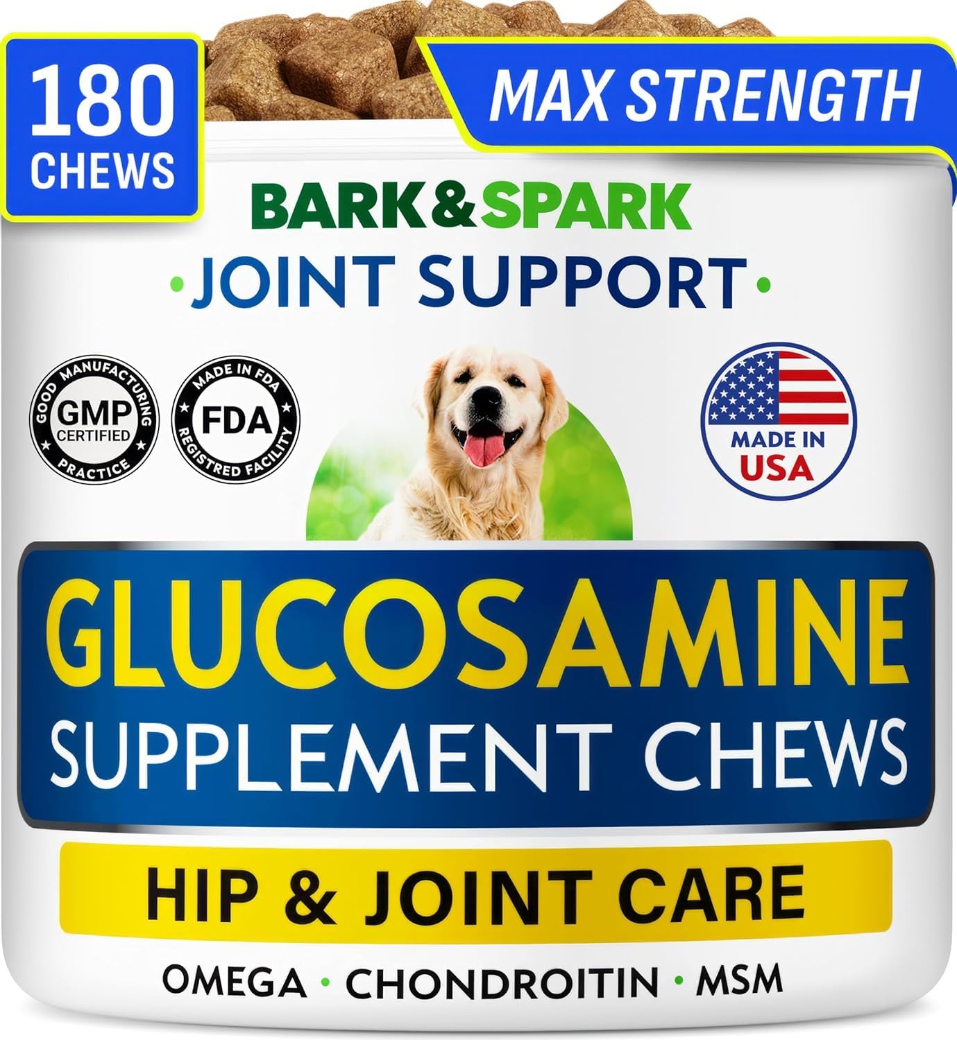 BARK&SPARK glucosamina y condroitina para perros: masticables que apoyan la movilidad articular.